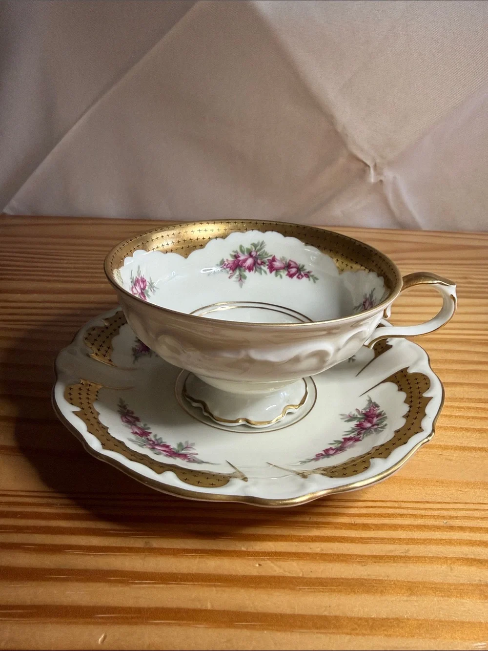 Vintage Edelstein Bavaria Aristocrat Teacup Set US Zone